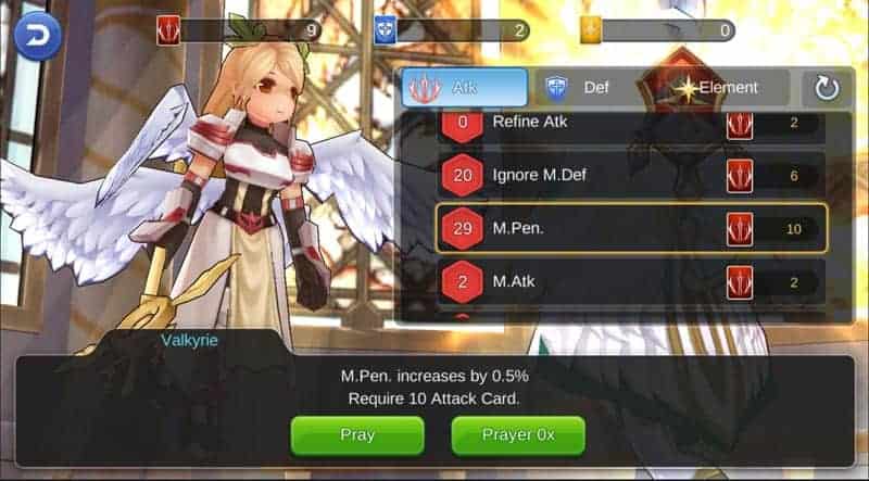 Guild Blessing sample stats you can upgrade.