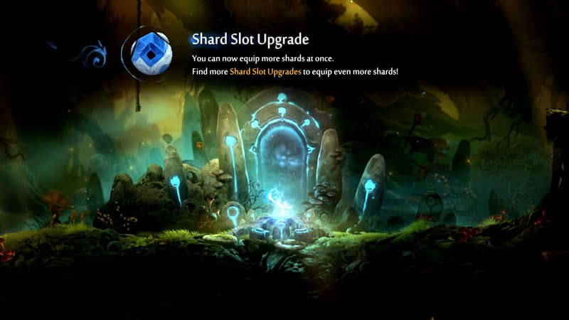 Acquiring the Shard Slot Upgrade from the Combat Shrine.