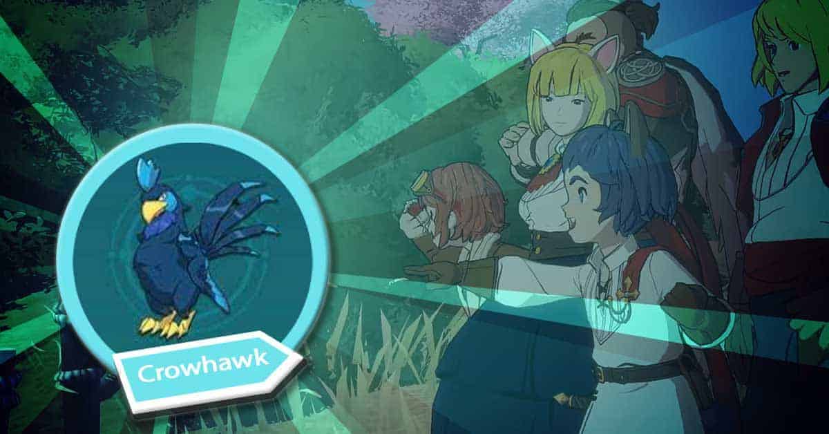 Crowhawk's graphic art depicting getting the familiar in Ni No Kuni: Worlds.
