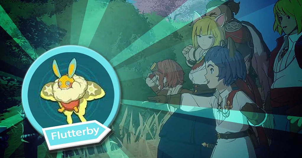 Flutterby's graphic art depicting getting the familiar in Ni No Kuni: Worlds.